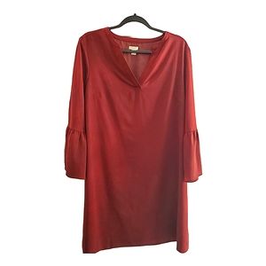 J Crew Lightweight V-Neckline Bell Sleeve Dress Size 12